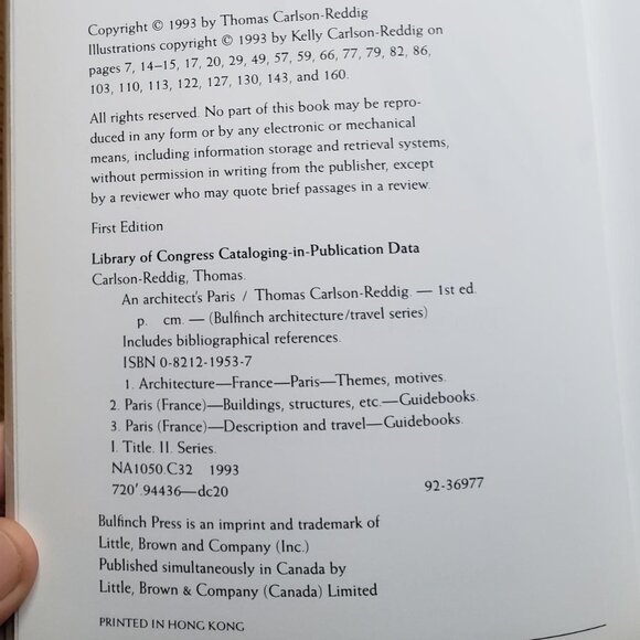 An Architect's Paris by Thomas Carlson-Reddig Bullfinch Press 1993 - Picture 5 of 13